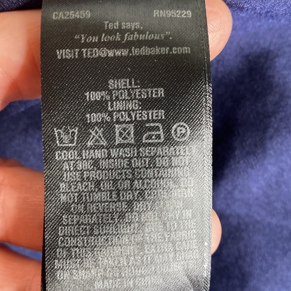 Ted Baker Blue Hedgerow Floral Stripe Wrap Dress - Picture 5 of 7